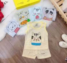 Combo 5 bộ quần áo ba lỗ NouBaby (mẫu kẻ ) mặc màu hè cực mát cho bé sơ sinh từ 0 tháng đến 14 tháng