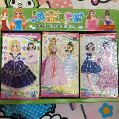 Set 3 sổ hình dán búp bê (tổng cộng 30 tờ) tặng 10 tờ