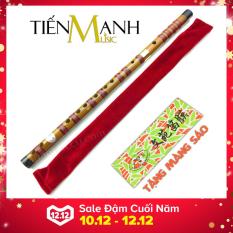 Sáo Trúc Trung Quốc 897F Tone C (Đô) – Dizi Hàng Châu Văn Uyển Túi Lụa (Tặng 1 tập Màng Sáo – Khớp đồng)