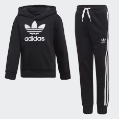 adidas ORIGINALS Trefoil Hoodie Set Unisex trẻ em Màu đen DV2847