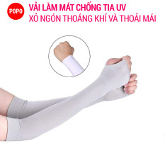 Bao tay chống nắng xỏ ngón (1 đôi) POPO găng tay chống nắng cản tia UV, chất vải làm mát mềm mại thoáng khí