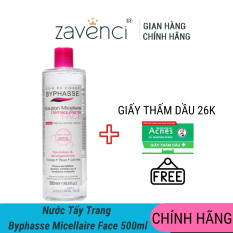Nước tẩy trang Byphasse Micellar- Zavenci, không cồn, không gây khô căng da sau dùng. Giúp lỗ chân lông sạch thoáng, ngăn ngừa mụn