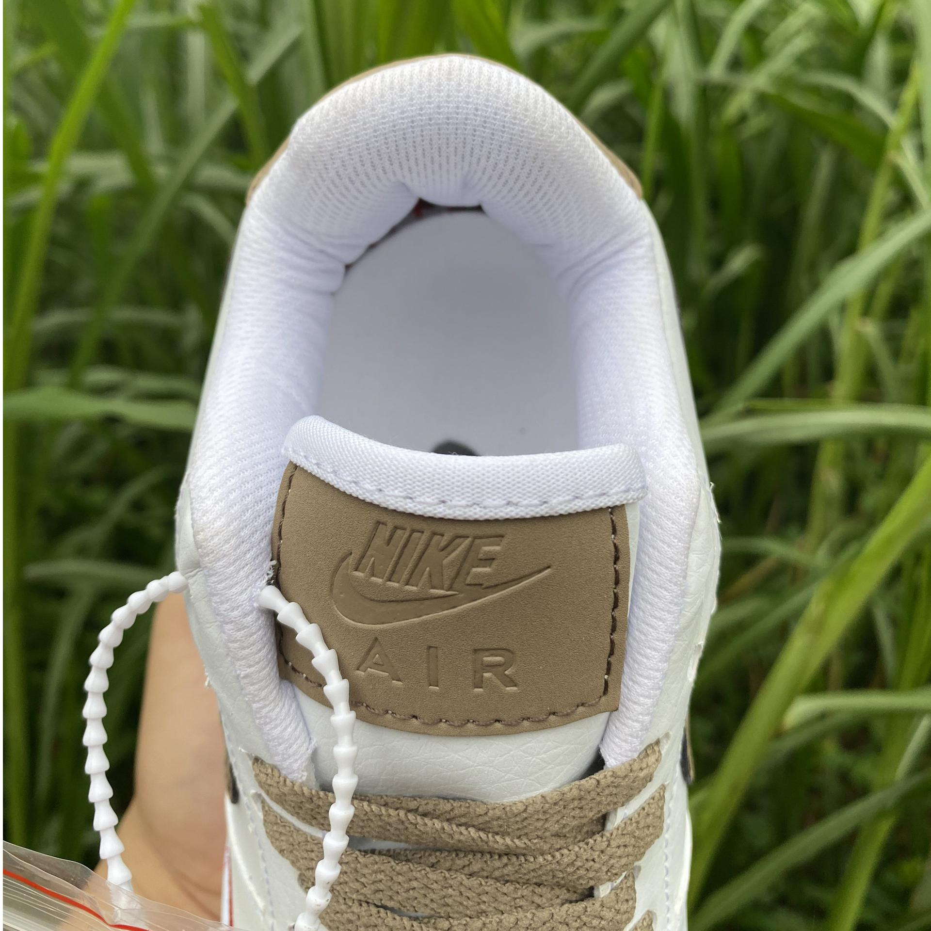 Giày thể thao Nike AF1 vệt nâu trắng, Giày Sneaker Nike AF1 white brown nam nữ đầy đủ Bill Box
