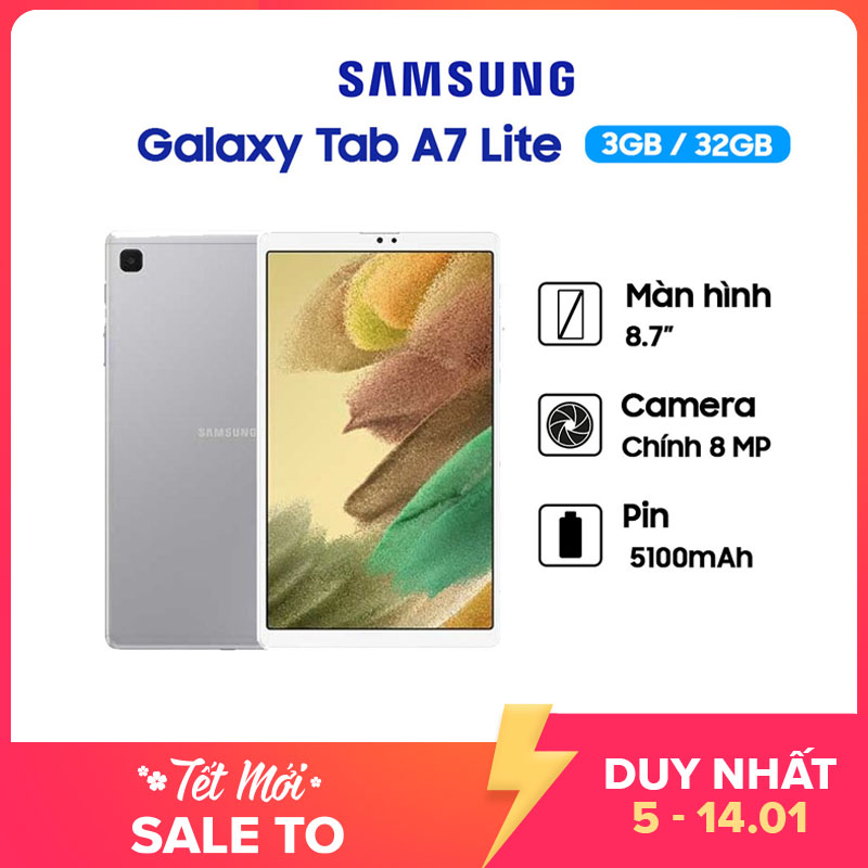 [VOUCHER 40K][Trả góp 0%] Máy tính bảng Samsung Galaxy Tab A7 Lite (3GB/32GB) - Hàng Chính Hãng, Mới 100%, Nguyên...