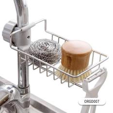 Giá treo bồn rửa bát Inox cao cấp, Kệ inox, Gía inox để giẻ rửa bát xà phòng nhà bếp đa năng – Kích thước 17x10x3 cm