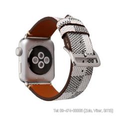 Dây đeo Apple Watch, Dây da LV cao cấp White 38mm