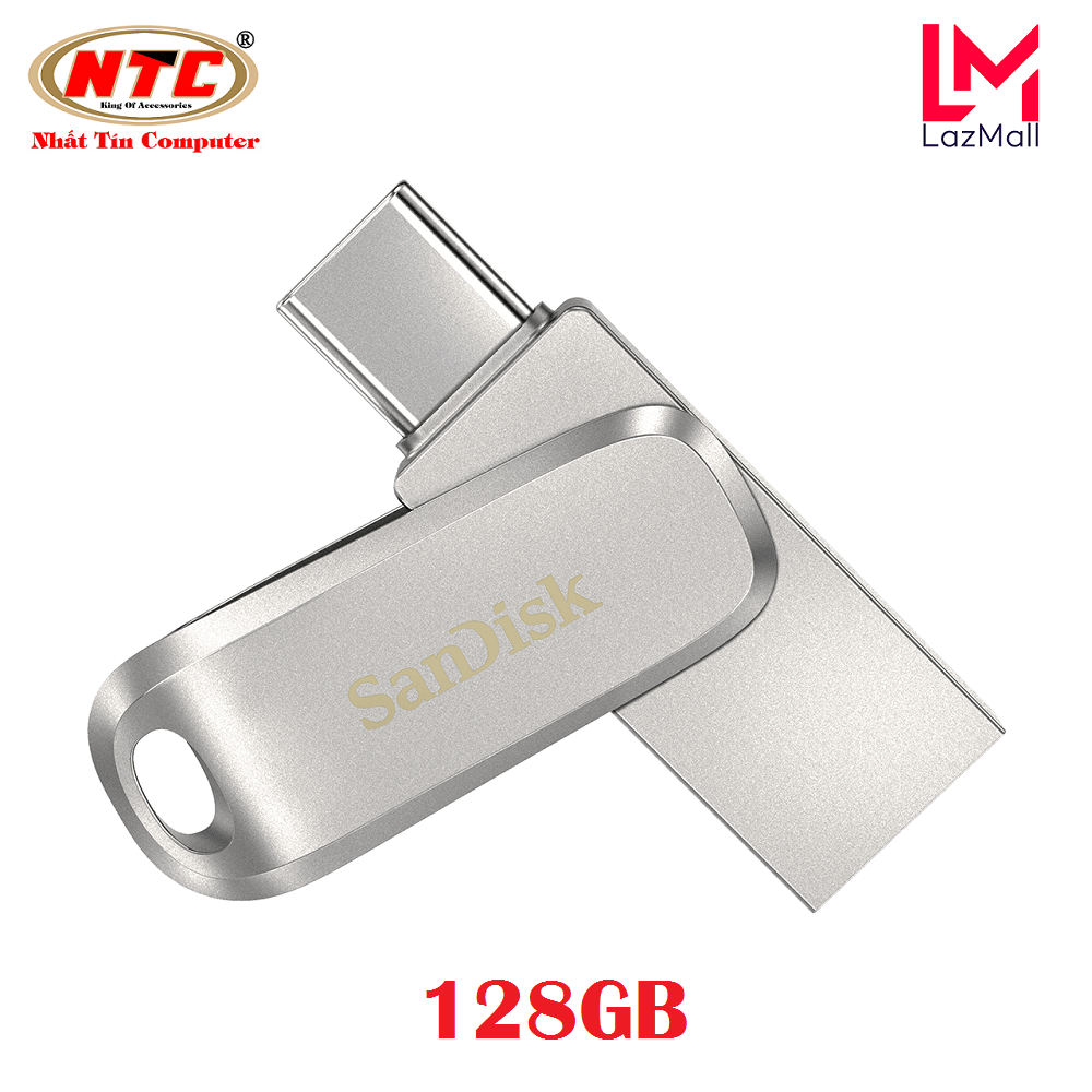 USB OTG Sandisk Ultra Dual Drive Luxe USB Type-C 3.1 128GB 150MB/s – Vỏ kim loại cao cấp (Bạc) – Nhat Tin Certified Store