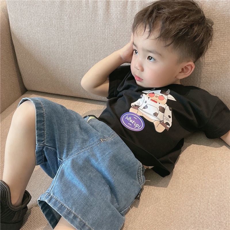Quần short denim phong cách Hàn Quốc thời trang xuân hè mới 2023 dành cho bé trai