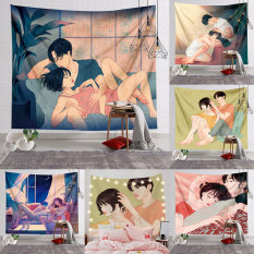 Thảm treo tường mẫu họa tiết 2 người yêu lãng mạn, vải trang trí decor thảm treo tường phòng ngủ phòng khách nhà ở