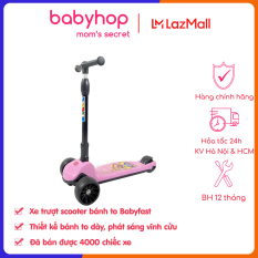 Xe trượt scooter Babyfast 3 bánh an toàn cho trẻ em của Babyhop chịu lực 100kg phù hợp cho cả bé trai và gái, bánh xe phát sáng vĩnh cửu, rèn luyện vận động, tăng chiều cao cho bé – Hàng chính hãng