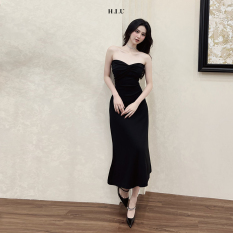 Váy nữ quây dáng ôm body kiểu xoắn ngực Gani Dress H.I.U Fashion , đầm tiệc thiết kế sang trọng chất thun lạnh co dãn