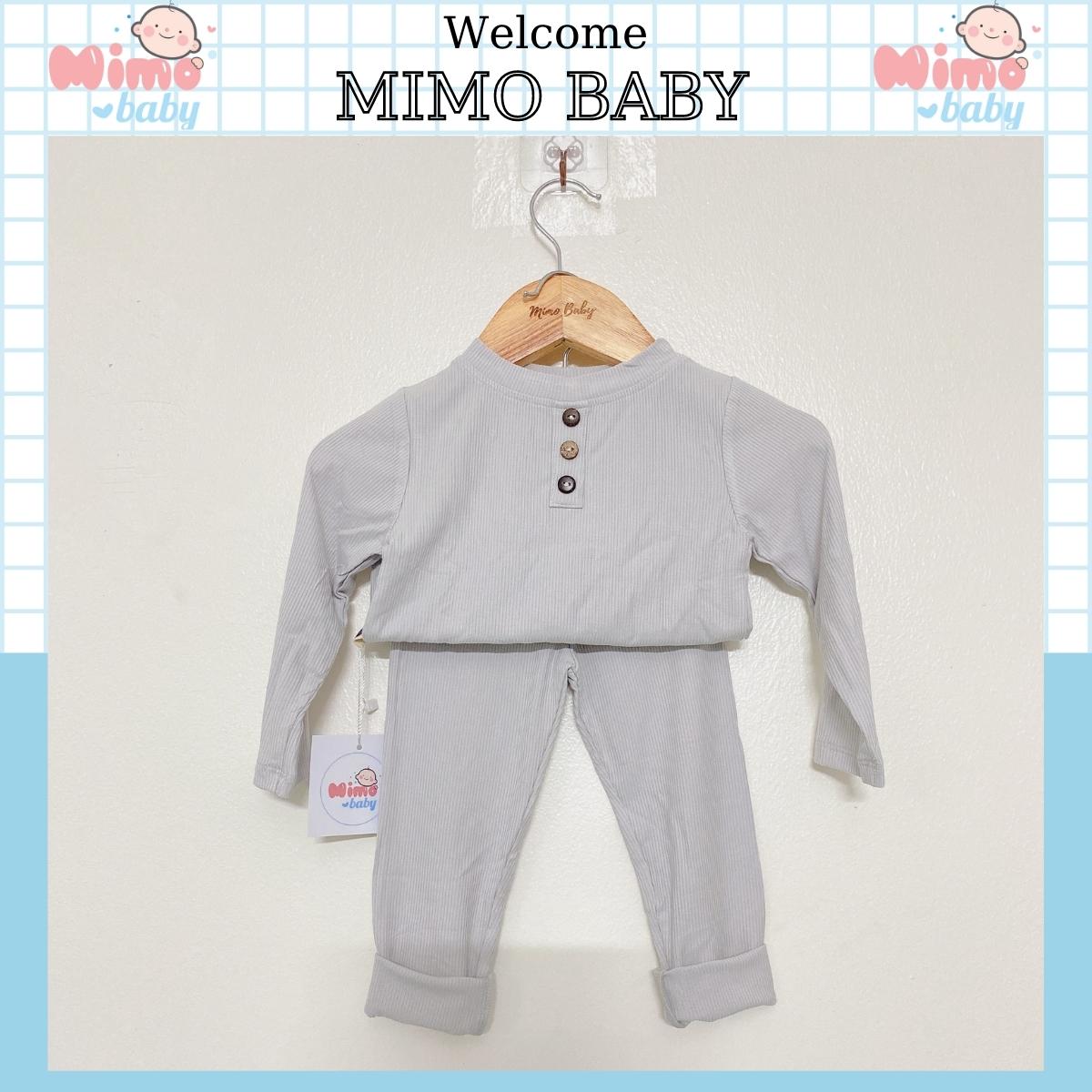 Set bộ quần áo cho bé MIMOBABY Quần áo thu đông cho bé trai,gái từ 7 đến17 kg kiểu trơn...