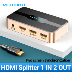 Vention chuyển đổi HDMI Splitter 1×2 4k 3D hdmi spliter HDMI Switch Adapter 1 In 2 Out hdmi port hub With Power Supply Metal Type For Xbox Amplifier HDCP hdmi switcher