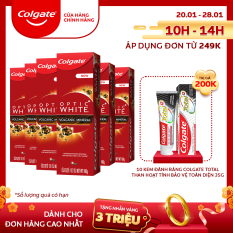 Bộ 6 kem đánh răng làm trắng sáng Colgate Optic White từ khoáng núi lửa Hàn Quốc 100g