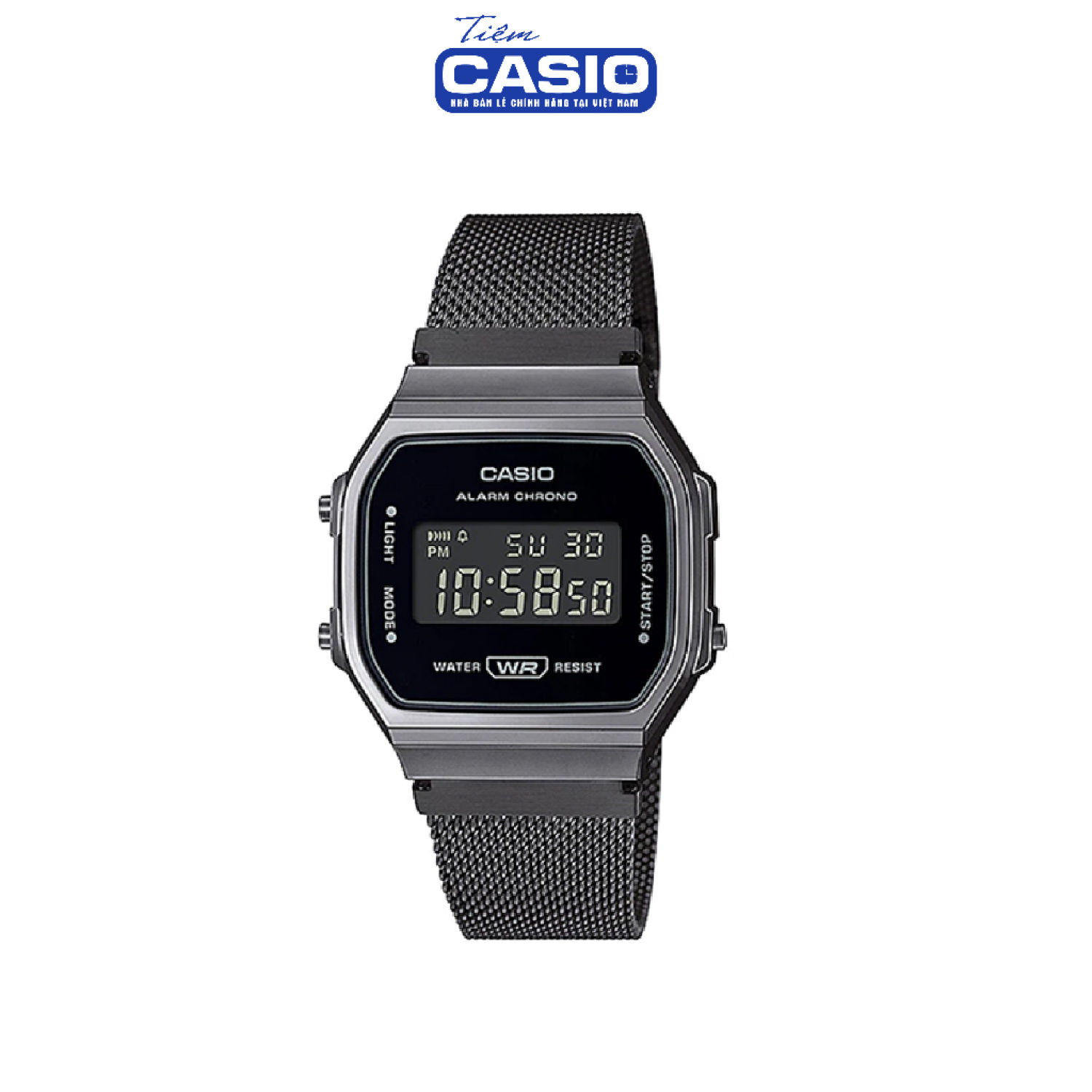 Đồng hồ Casio điện tử A168WEMB-1BDF Dây Lưới Màu Đen Kim Loại Chính Hãng – Tiệm Casio