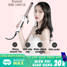 Máy uốn tóc Kemei-1001A cao cấp điều chỉnh 4 mức nhiệt độ thông minh phù hợp với mọi loại tóc chuyên dùng tạo kiểu tóc uốn xoăn, uốn lọn tiện lợi