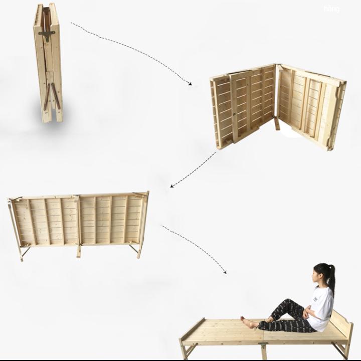 Giường gỗ thông xếp gọn - Giường xếp - Giường gỗ thông tặng nệm - giường cá nhân size 60cm...