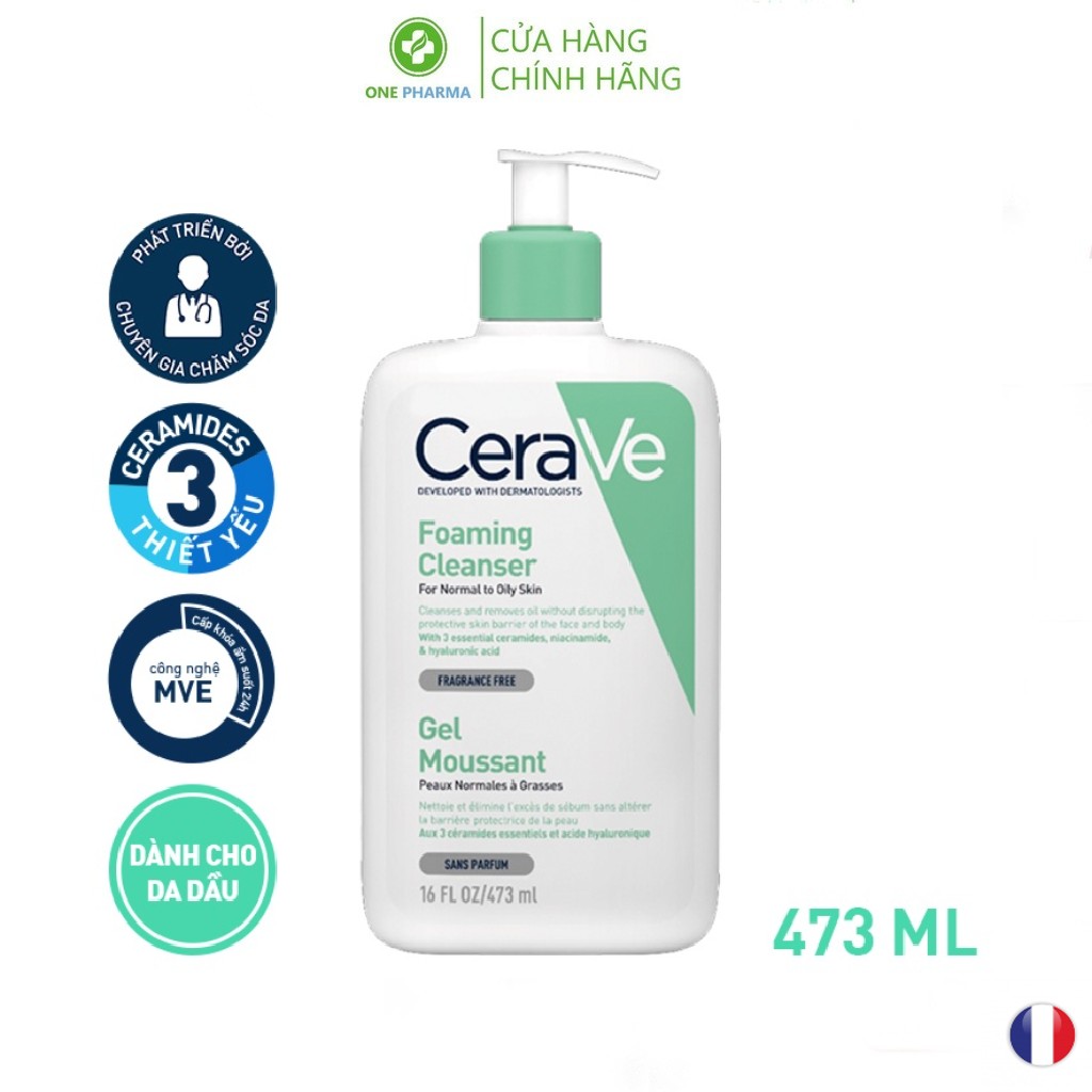 [Freeship 50k Cho Đơn Từ 300k]Sữa rửa mặt CeraVe dành cho da thường và da dầu CeraVe Foaming Facial Cleanser...