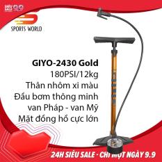 Bơm xe đạp, bơm xe gắn máy 180PSI/12Kg GIYO 2430 thân nhôm — SPORTS WORLD SHOP