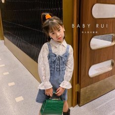 Váy Jean cho bé gái chất co giãn đẹp không kèm áo