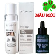 Bộ đôi Serum trị mụn Và Mặt nạ sủi bọt thải độc trắng da Detox BlanC