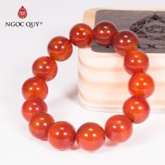 Vòng tay đá mã não đỏ 14mm mệnh hỏa,thổ (màu đỏ) – Ngọc Quý Gemstones