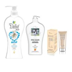 COMBO Sữa Tắm Dê – 700g-Valia Plus + St Chiết Xuất Sữa Dê Five Goats 500g + Kem Trang Điểm Dưỡng Trắng Da Beauty Life Bb02 50g