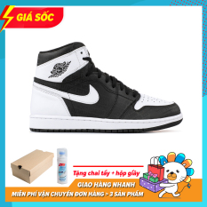 Giày Thể Thao Sneaker Nam Nữ Nike Jordan1 Cao Cổ Màu Trắng Đen