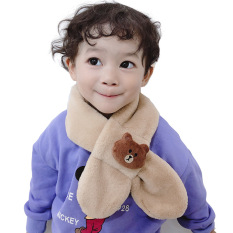 Khăn quàng cổ, khăn choàng cổ lông thỏ gắn họa tiết hoạt dễ thương cho bé trai bé gái từ 1 đến 12 tuổi