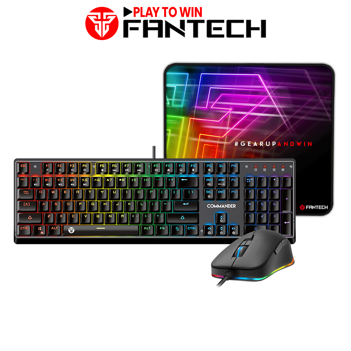 Combo FANTECH Fullset Phím Cơ + Chuột RGB MVP862 Commander + Lót Chuột MP25/MP80/MP292/MP902 – Hãng Phân Phối Chính Thức