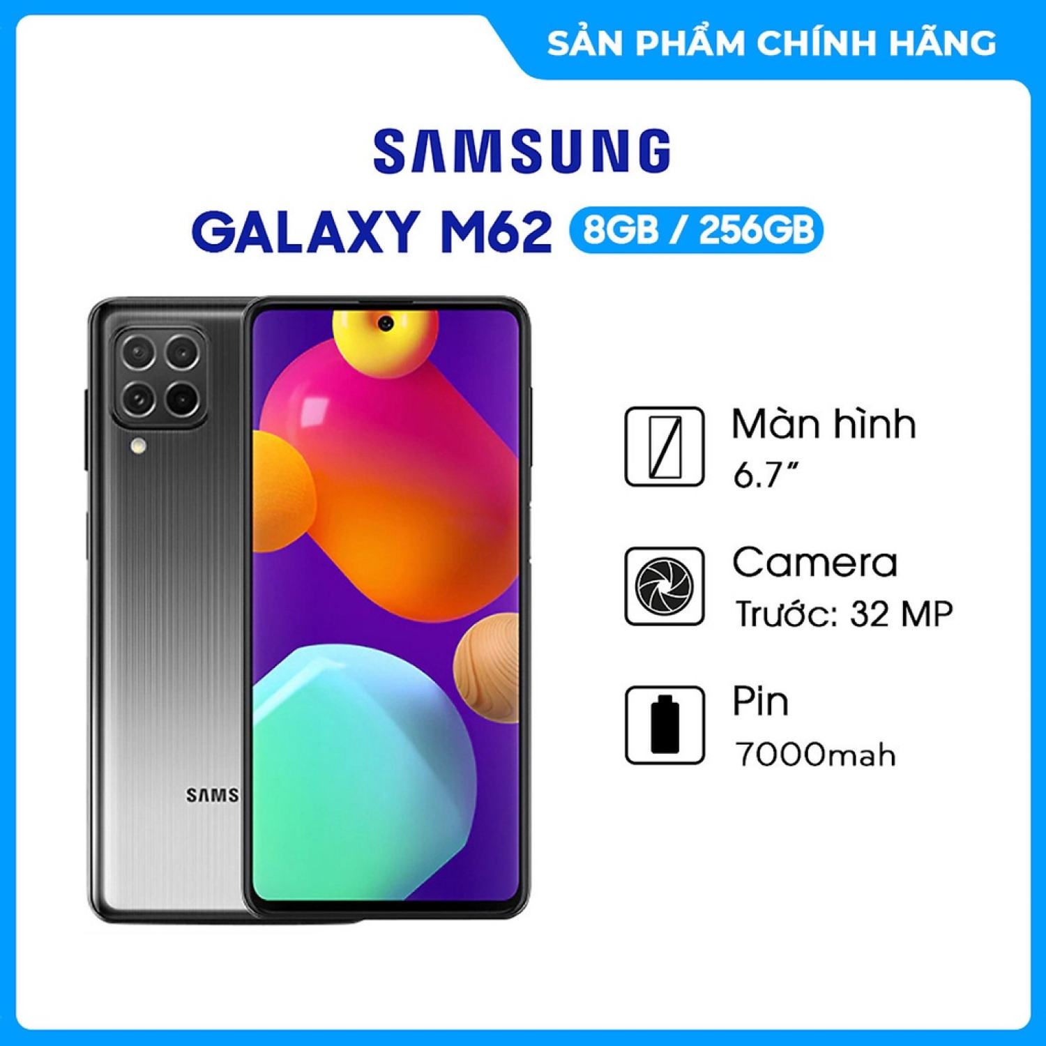 Điện Thoại Samsung Galaxy M62 8GB/256GB – Hàng Chính Hãng