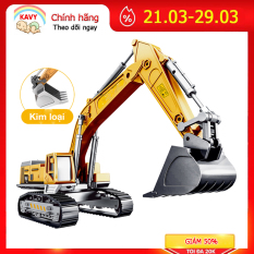 Xe mô hình đồ chơi trẻ em xe xúc hợp kim sắt và nhựa nguyên sinh an toàn, các khớp chuyển động, chi tiết sắc sảo làm quà tặng cho bé hoặc để trưng bày – KAVY