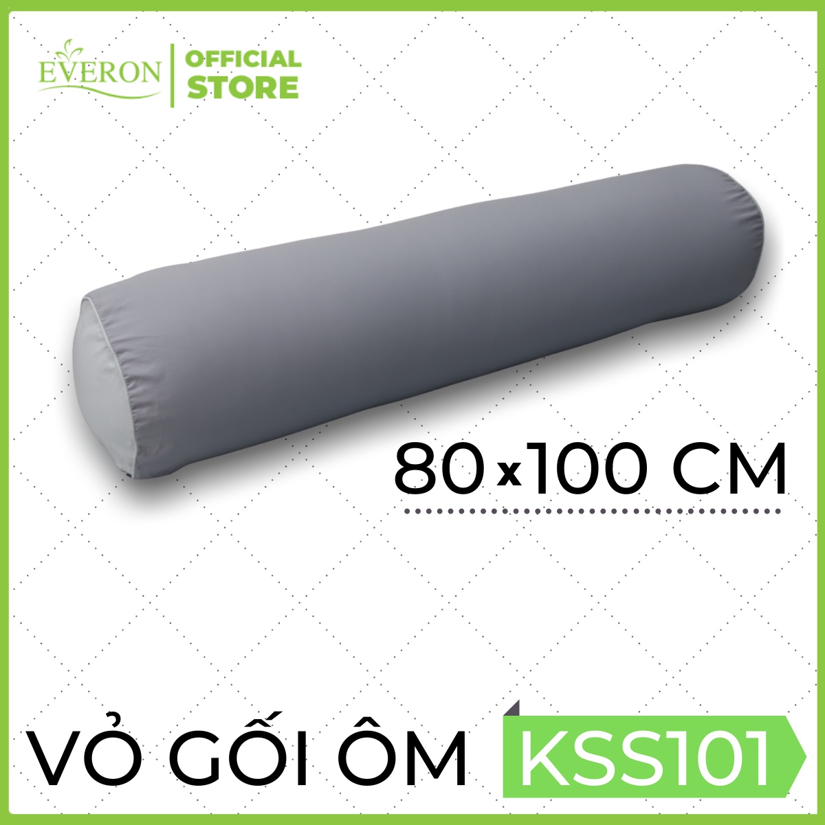Vỏ Gối Ôm Silky Washing Xám K-Bedding by Everon KSS101 - Chăn ga Hàn Quốc