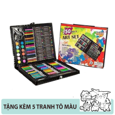 Raffer Hộp bút màu vẽ đa năng 150 chi tiết – Đầy đủ thước kẻ , kéo thủ công , gọt bút chì , gim…cho bé thỏa sức sáng tạo tặng tranh tô màu