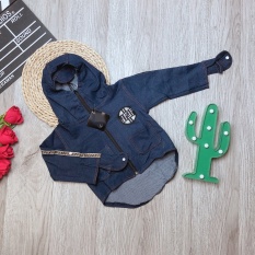 Áo khoác trẻ em chất jean bò( Xanh) cho bé trai bé gái từ 1 tuổi đến 9 tuổi cân nặng từ 8kg đến 30kg