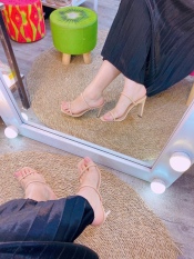 Giày Cao Gót Nữ 8p Quay Mảnh tròn