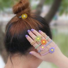 Set 10 dây buộc tóc hoa cúc