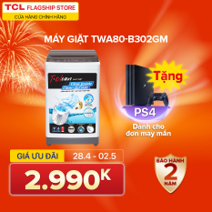 [GIÁ CUỐI 2.990K] Máy Giặt TCL 8,0Kg Lồng. Đứng TWA80-B302GM Dòng Máy Giặt Cao Cấp Với Thiết Kế Lồng Giặt Tổ Ong, Siêu Rộng , Chế Độ Vắt Cực Khô – Hàng Chính Hãng . Bảo Hành 2 Năm