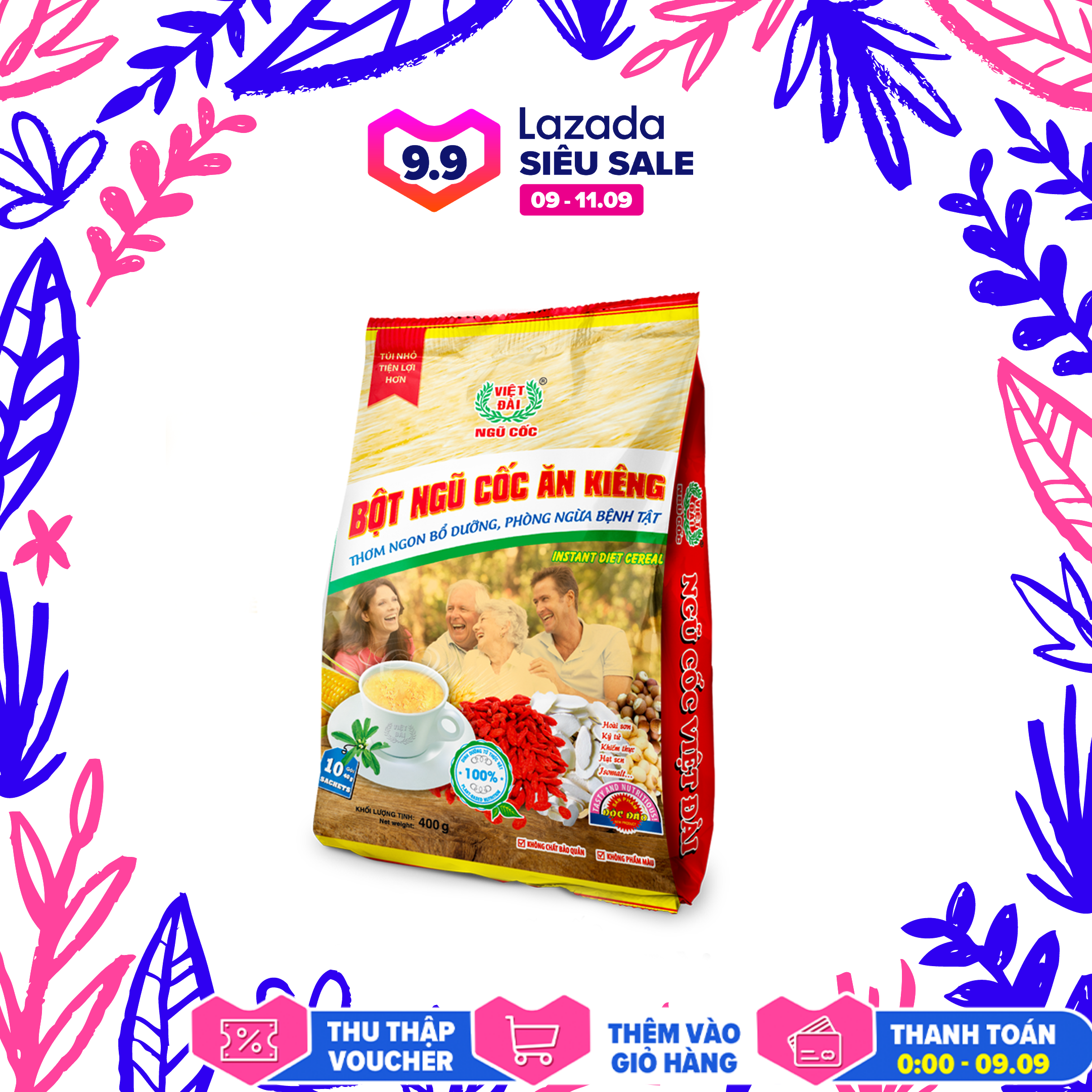 Bột ngũ cốc ăn kiêng Việt Đài túi 400g