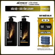Combo Dầu gội nước hoa X-Men for Boss Luxury 650g + Sữa tắm nước hoa X-Men for Boss Luxury 650g