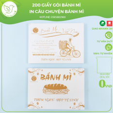 200 giấy gói bánh mì truyền thống in Câu Chuyện Bánh Mì Việt Nam, giấy xịn, mực in rõ nét – 400gr