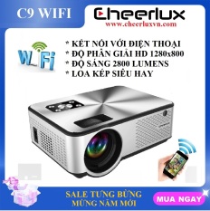 Máy chiếu mini Cheerlux C9 WIFI HD độ sáng 2800 lumens kết nối không dây với điện thoại And