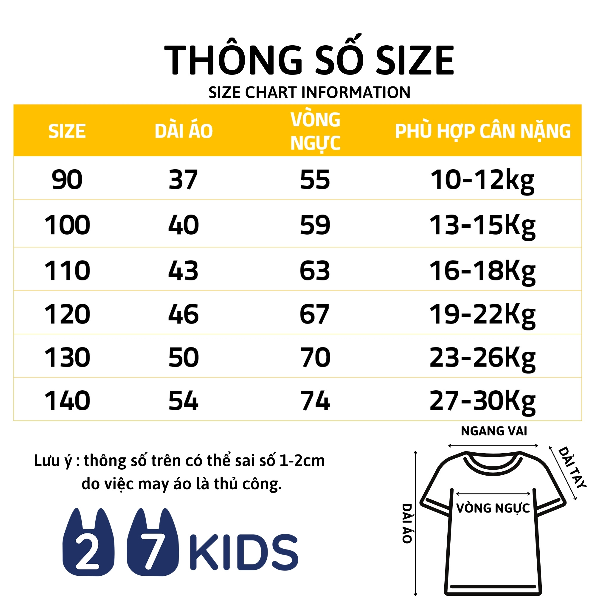 Áo thun bé trai ngắn tay 27Kids áo cộc nam 100% Cotton cho trẻ từ 2-10 tuổi BSTS10