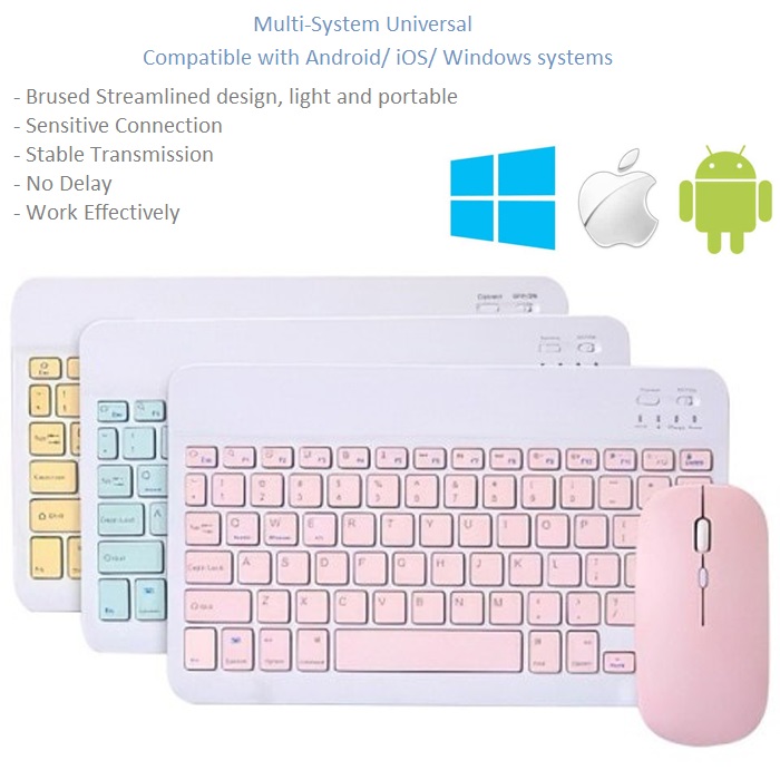 [HCM]Combo bàn phím + chuột bluetooth dùng cho mọi loại máy tính bảng, điện thoại