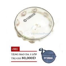 Trống lắc tay – trống gõ bo – Tambourine Yamaha MT6-102T (Trắng trong) + Bao da 3 lớp – Việt Hoàng Phong