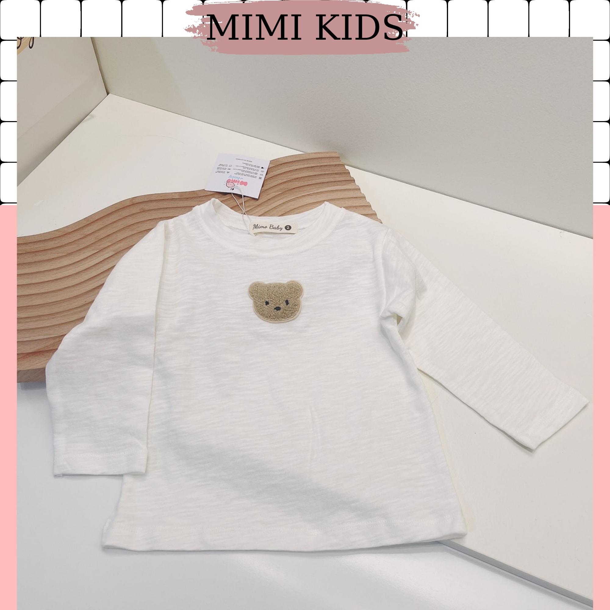 Áo thun dài tay bé trai bé gái MIMIKIDS QA47 áo phông thu đông cotton xược kiểu dáng Hàn dành...