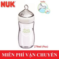 Bình sữa Nuk Simply Natural núm ti mô phỏng ti mẹ 270ml (9oz)-Xách tay Mỹ