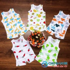 Bộ ba lỗ cotton giấy thoáng mát mềm mịn thích hợp mặc mùa hè (4-16kg)