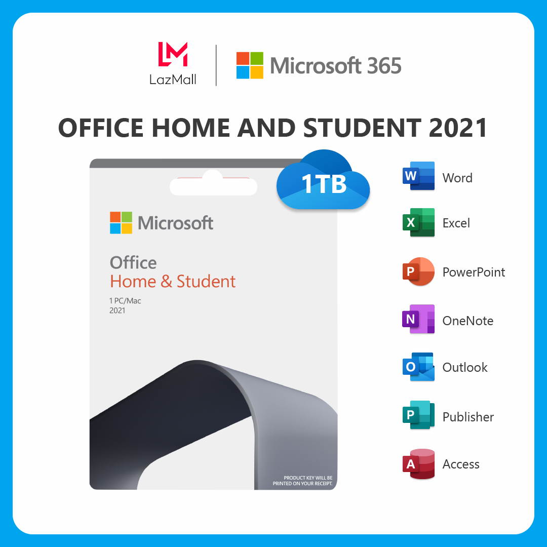 Phần mềm Microsoft Office Home & Student 2021 |Dùng vĩnh viễn| Dành cho 1 người, 1 thiết bị | Chuyển được máy tính khác