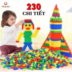 Đồ chơi trẻ em túi 230 hạt xếp hình nhựa nguyên sinh an toàn nhiều màu sắc giúp trẻ từ 3 tuổi trở lên phát triển trí tưởng tượng và tư duy sáng tạo